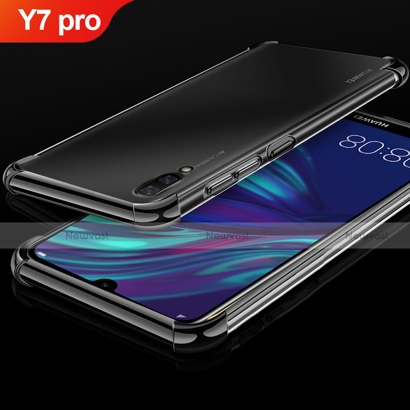 Ultra-thin Transparent TPU Soft Case Cover H01 for Huawei Y7 (2019) Black