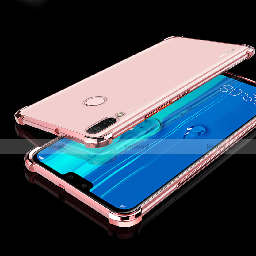 Ultra-thin Transparent TPU Soft Case Cover H01 for Huawei Y9 (2019) Rose Gold