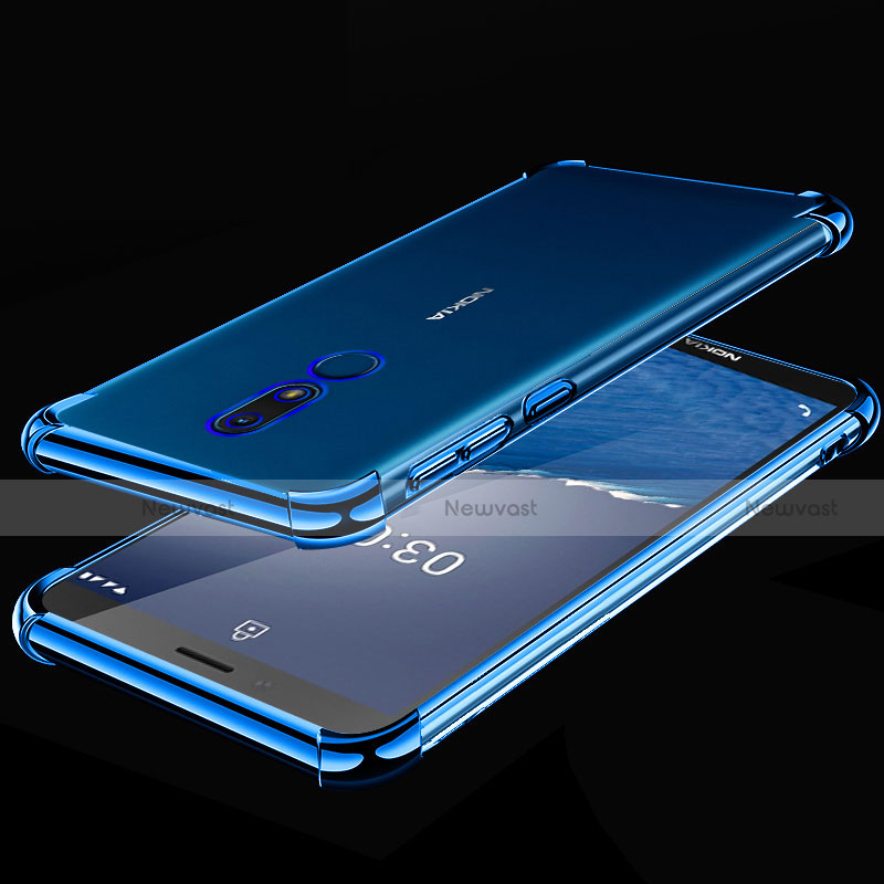 Ultra-thin Transparent TPU Soft Case Cover H01 for Nokia C3 Blue