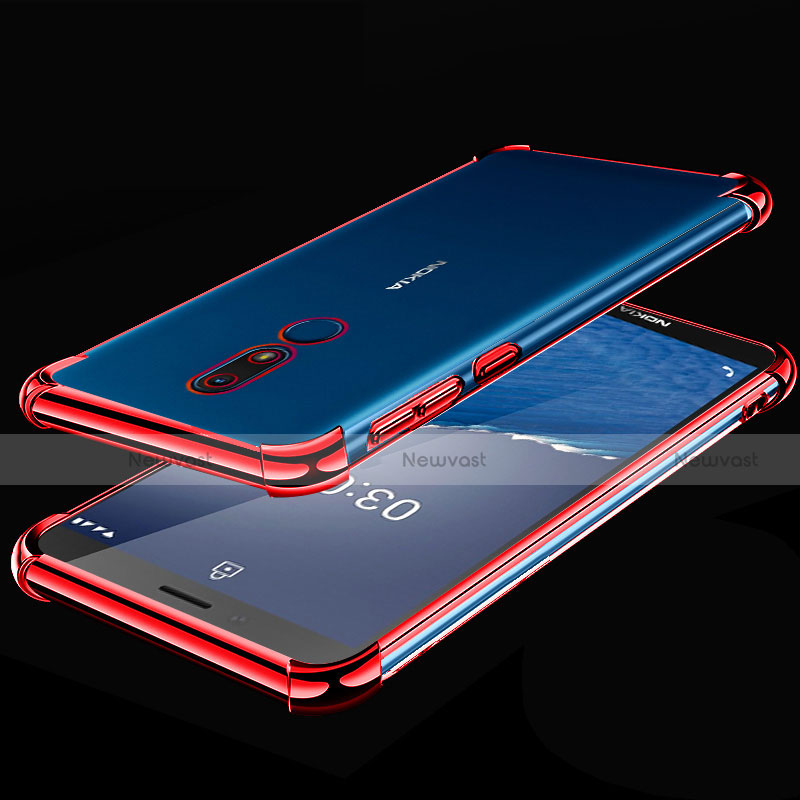 Ultra-thin Transparent TPU Soft Case Cover H01 for Nokia C3 Red