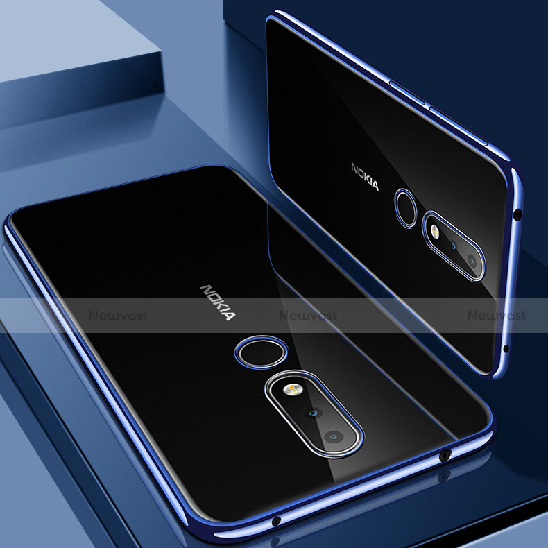 Ultra-thin Transparent TPU Soft Case Cover H01 for Nokia X6 Blue