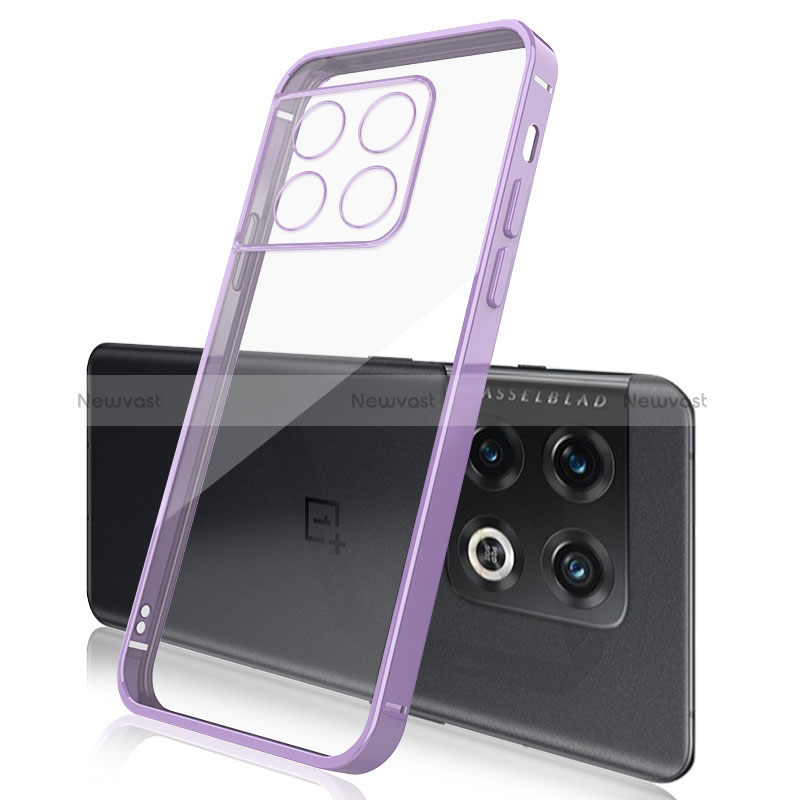 Ultra-thin Transparent TPU Soft Case Cover H01 for OnePlus 10 Pro 5G Purple