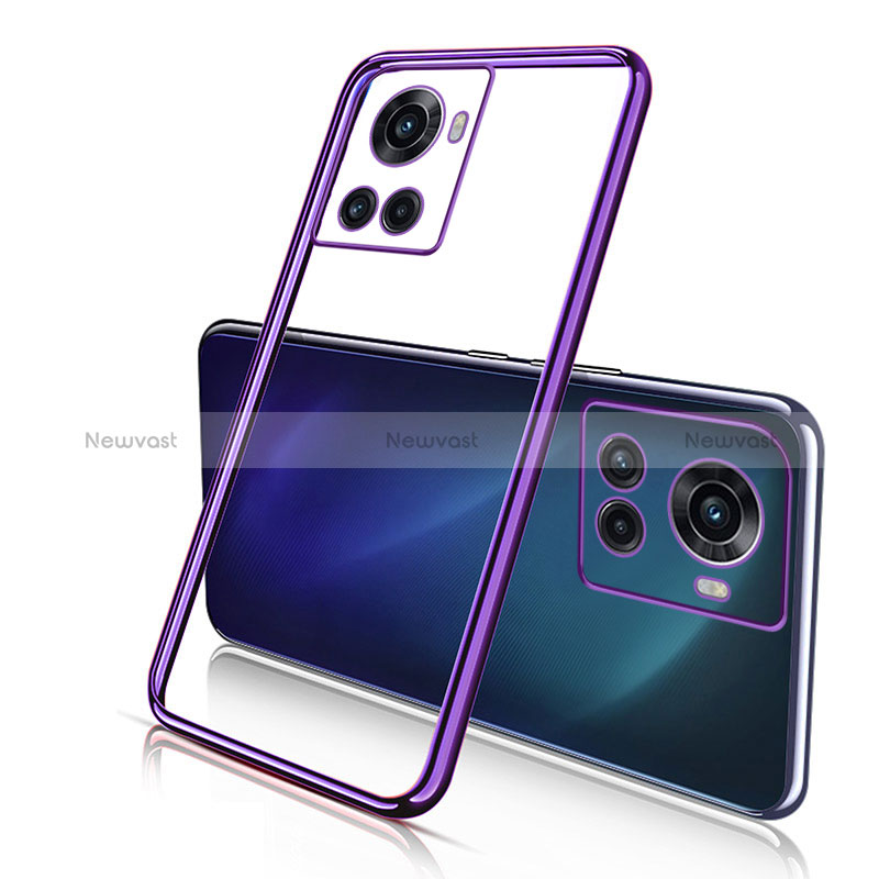 Ultra-thin Transparent TPU Soft Case Cover H01 for OnePlus 10R 5G Purple