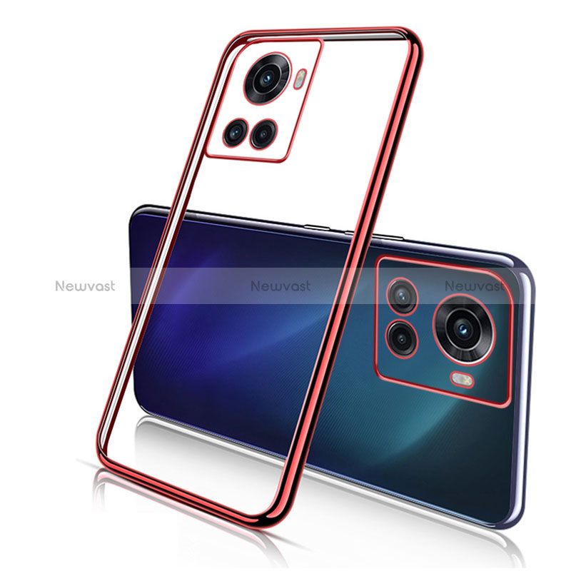 Ultra-thin Transparent TPU Soft Case Cover H01 for OnePlus Ace 5G Red