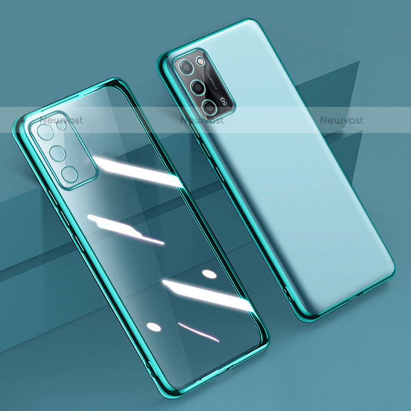 Ultra-thin Transparent TPU Soft Case Cover H01 for Oppo A55 5G Green