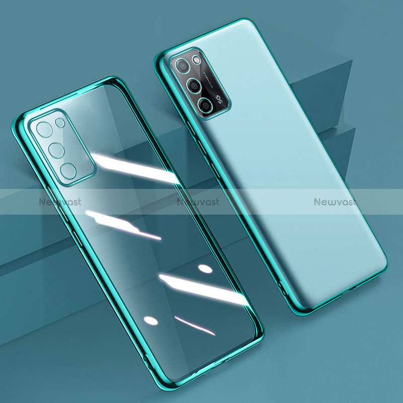 Ultra-thin Transparent TPU Soft Case Cover H01 for Oppo A56 5G Green