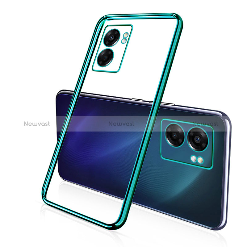 Ultra-thin Transparent TPU Soft Case Cover H01 for Oppo A57 5G Green