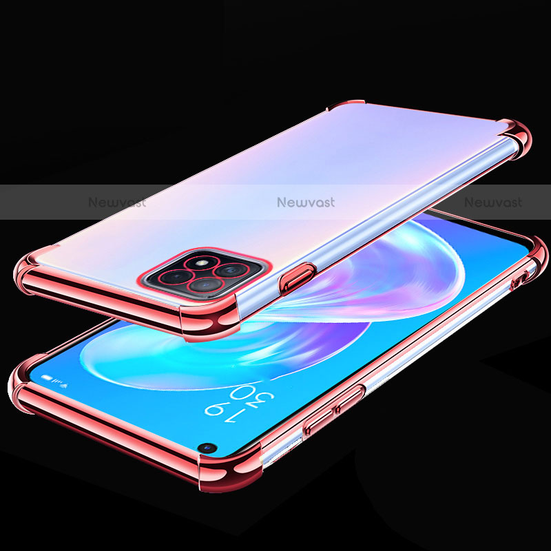 Ultra-thin Transparent TPU Soft Case Cover H01 for Oppo A72 5G Rose Gold