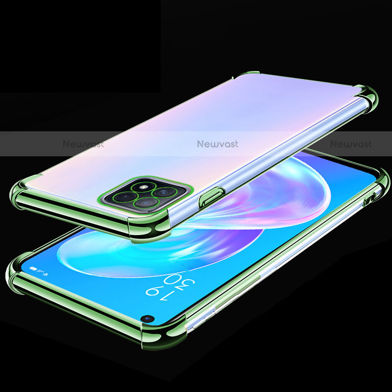 Ultra-thin Transparent TPU Soft Case Cover H01 for Oppo A73 5G Green