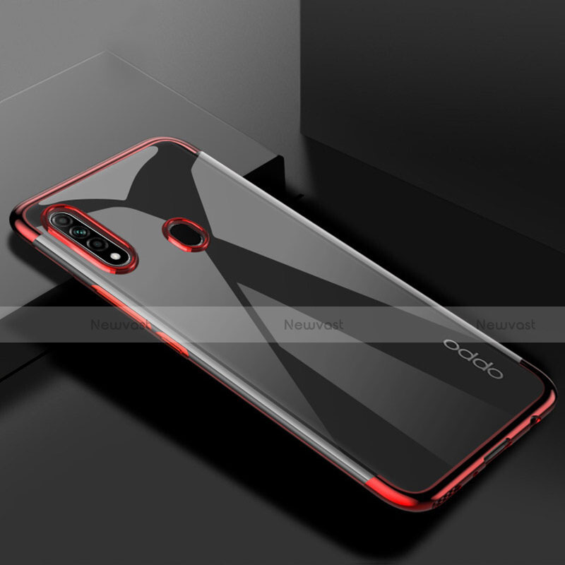 Ultra-thin Transparent TPU Soft Case Cover H01 for Oppo A8 Red