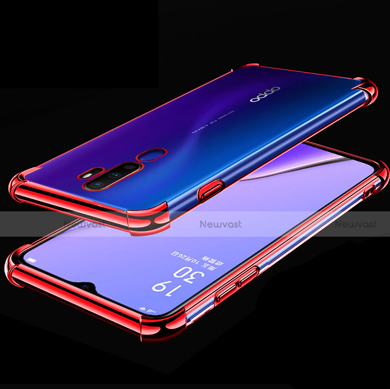 Ultra-thin Transparent TPU Soft Case Cover H01 for Oppo A9 (2020) Red