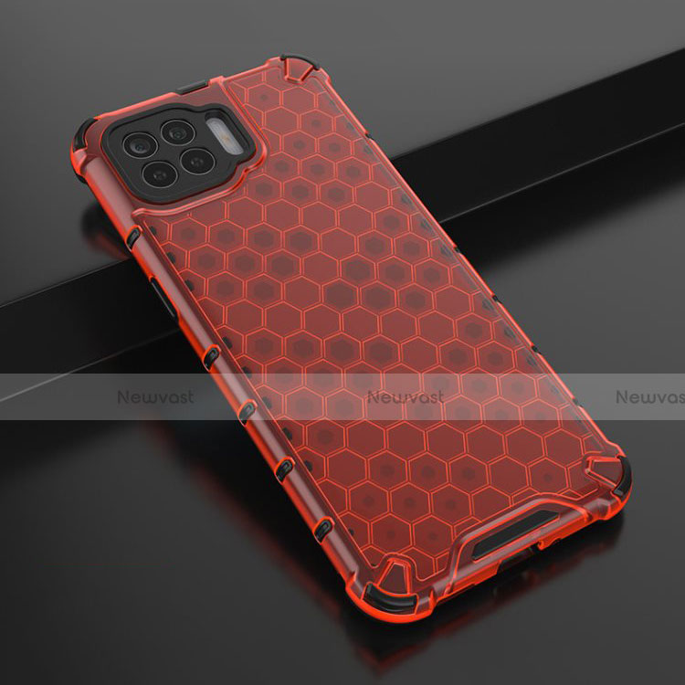 Ultra-thin Transparent TPU Soft Case Cover H01 for Oppo A93 Red