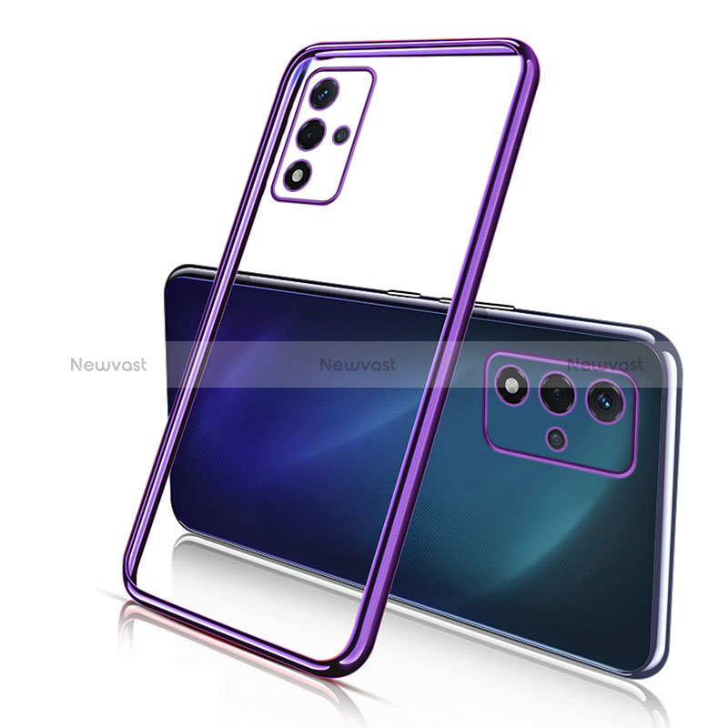 Ultra-thin Transparent TPU Soft Case Cover H01 for Oppo A93s 5G Purple