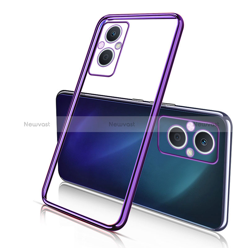 Ultra-thin Transparent TPU Soft Case Cover H01 for Oppo A96 5G Purple