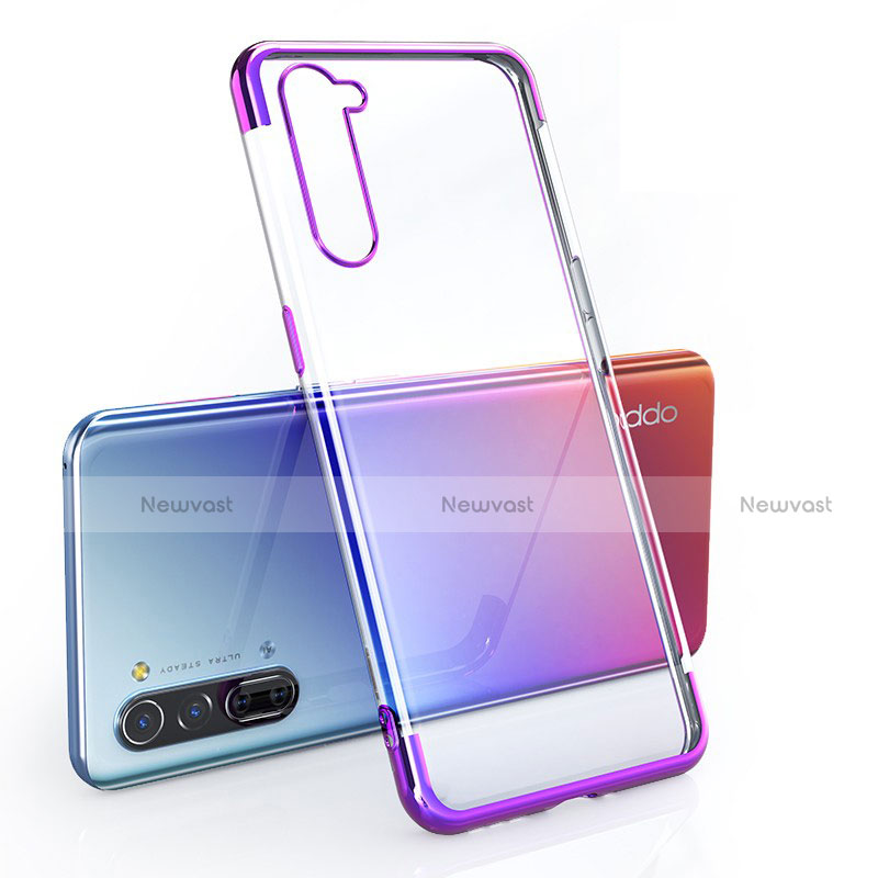 Ultra-thin Transparent TPU Soft Case Cover H01 for Oppo F15 Purple