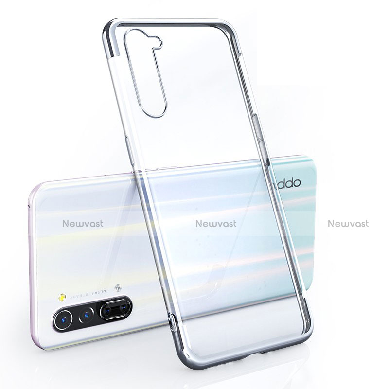 Ultra-thin Transparent TPU Soft Case Cover H01 for Oppo F15 Silver