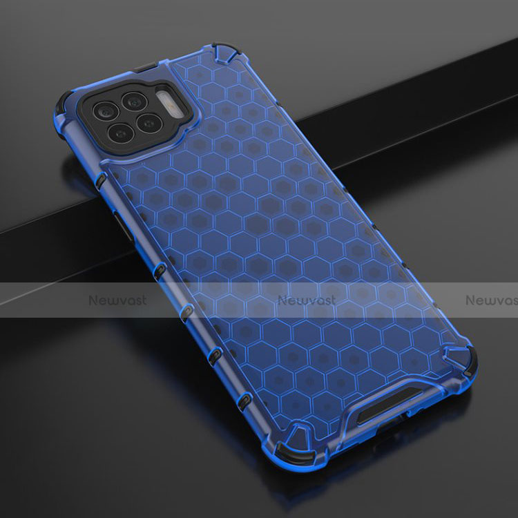 Ultra-thin Transparent TPU Soft Case Cover H01 for Oppo F17 Pro Blue