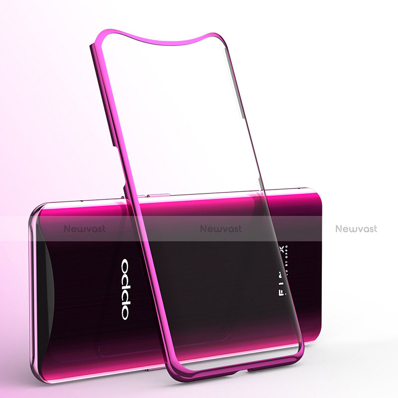 Ultra-thin Transparent TPU Soft Case Cover H01 for Oppo Find X Hot Pink