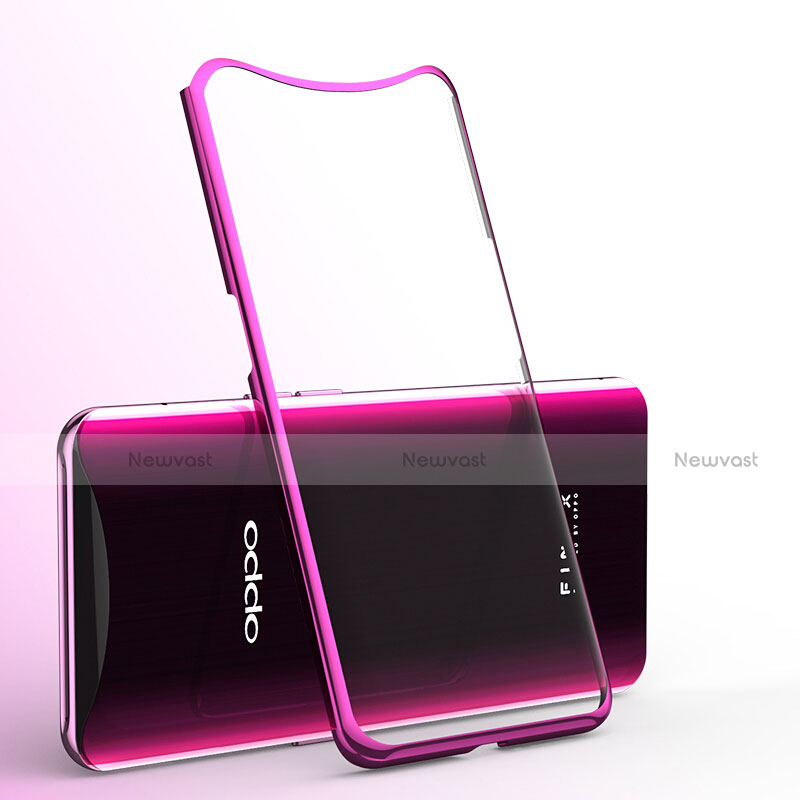Ultra-thin Transparent TPU Soft Case Cover H01 for Oppo Find X Super Flash Edition Hot Pink