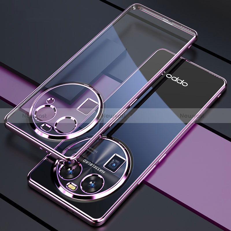 Ultra-thin Transparent TPU Soft Case Cover H01 for Oppo Find X6 5G Purple