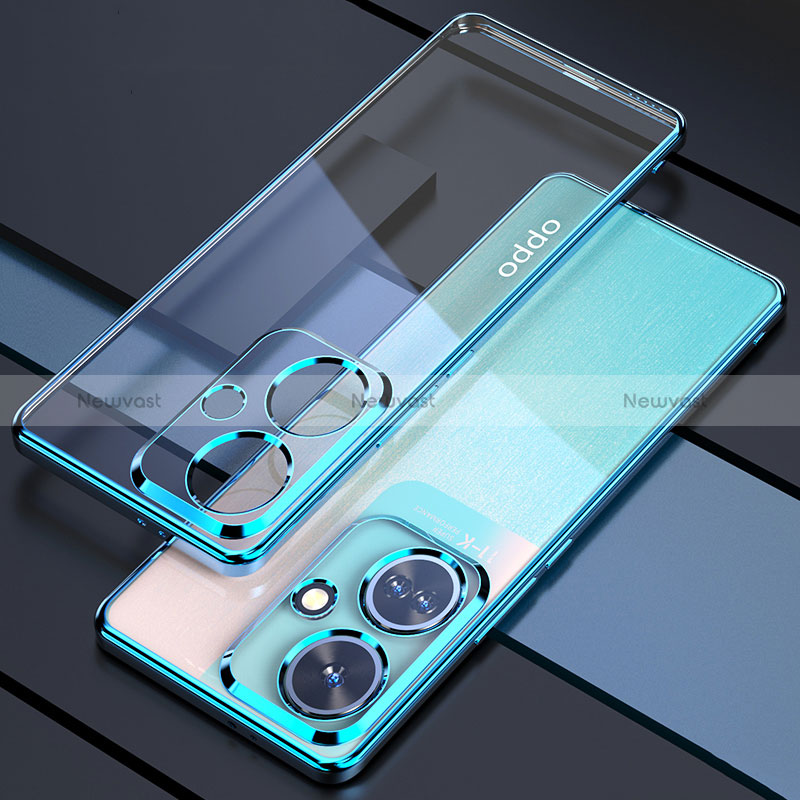 Ultra-thin Transparent TPU Soft Case Cover H01 for Oppo K11 5G Blue