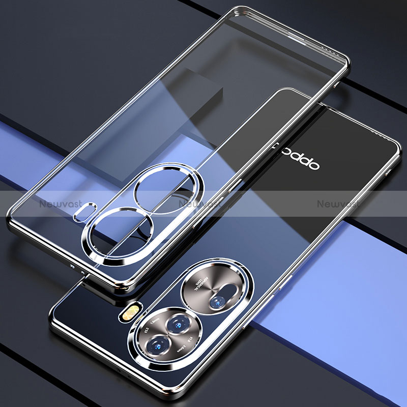 Ultra-thin Transparent TPU Soft Case Cover H01 for Oppo Reno11 Pro 5G Silver