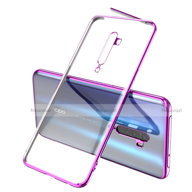 Ultra-thin Transparent TPU Soft Case Cover H01 for Oppo Reno2 Purple