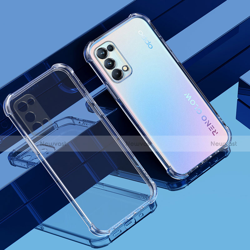 Ultra-thin Transparent TPU Soft Case Cover H01 for Oppo Reno5 Pro 5G Clear