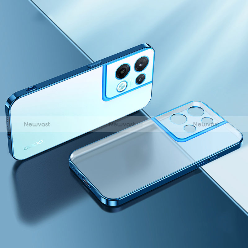 Ultra-thin Transparent TPU Soft Case Cover H01 for Oppo Reno8 5G Blue