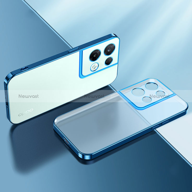 Ultra-thin Transparent TPU Soft Case Cover H01 for Oppo Reno8 Pro 5G Blue