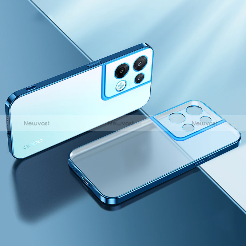 Ultra-thin Transparent TPU Soft Case Cover H01 for Oppo Reno9 Pro 5G Blue