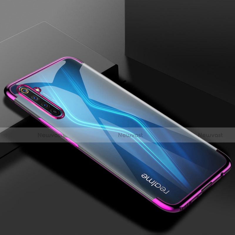 Ultra-thin Transparent TPU Soft Case Cover H01 for Realme 6 Pro Purple