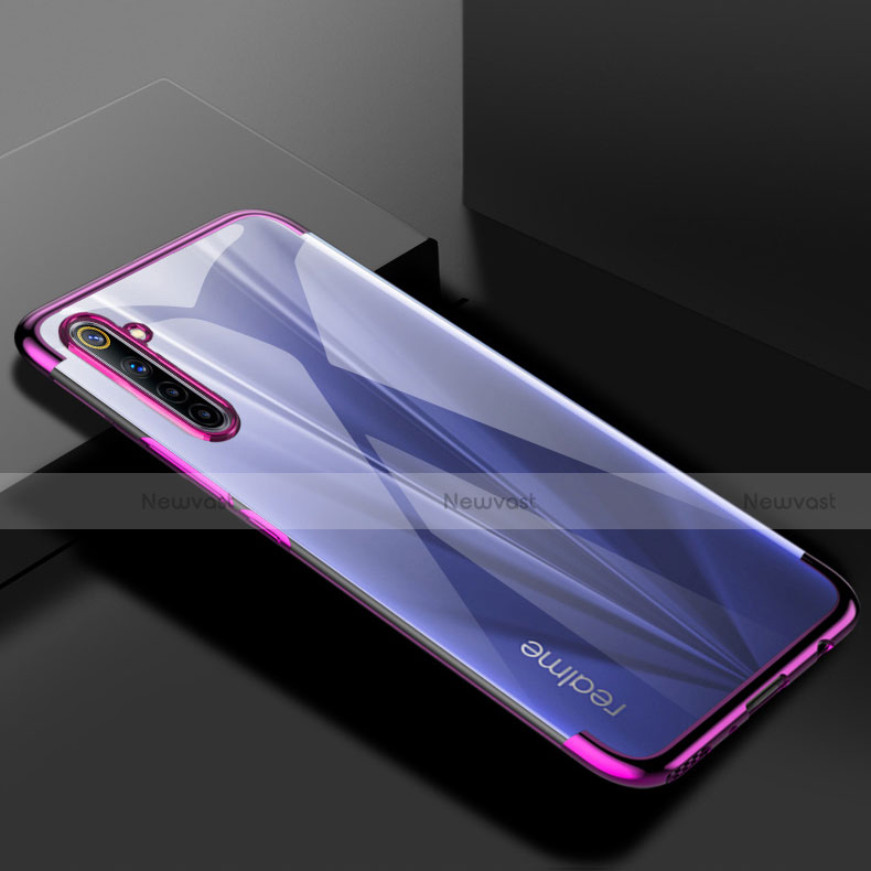 Ultra-thin Transparent TPU Soft Case Cover H01 for Realme 6 Purple