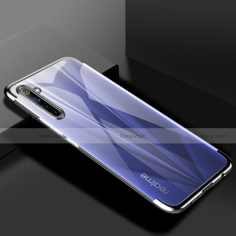 Ultra-thin Transparent TPU Soft Case Cover H01 for Realme 6 Silver