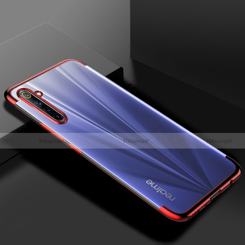 Ultra-thin Transparent TPU Soft Case Cover H01 for Realme 6s Red