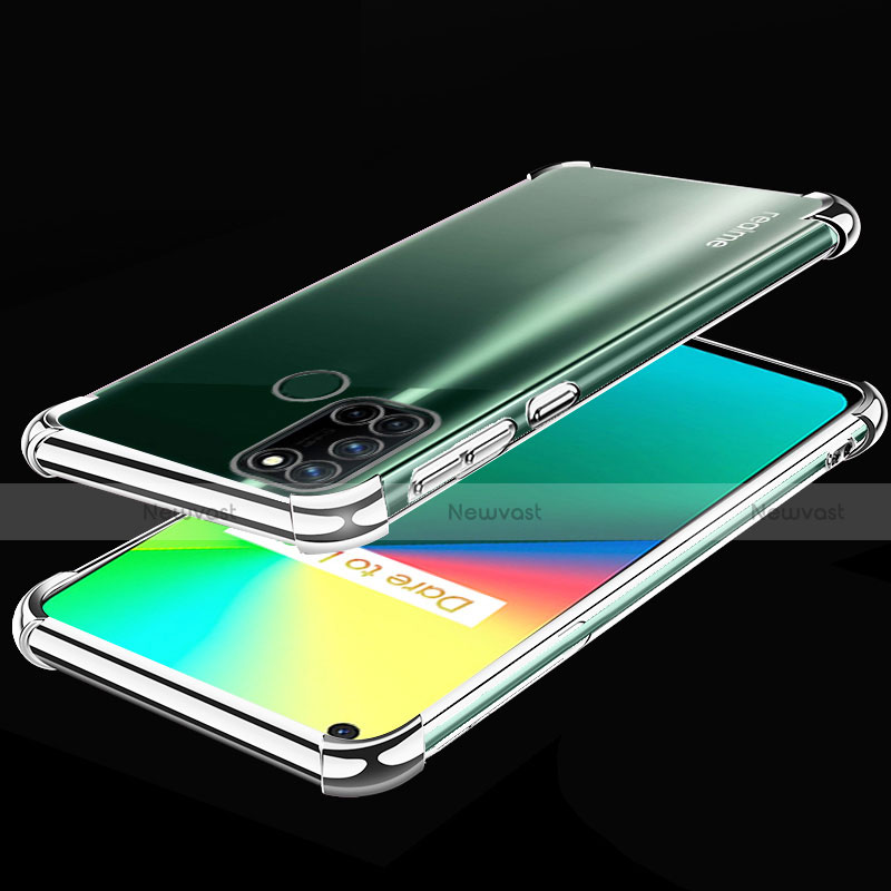 Ultra-thin Transparent TPU Soft Case Cover H01 for Realme 7i Silver