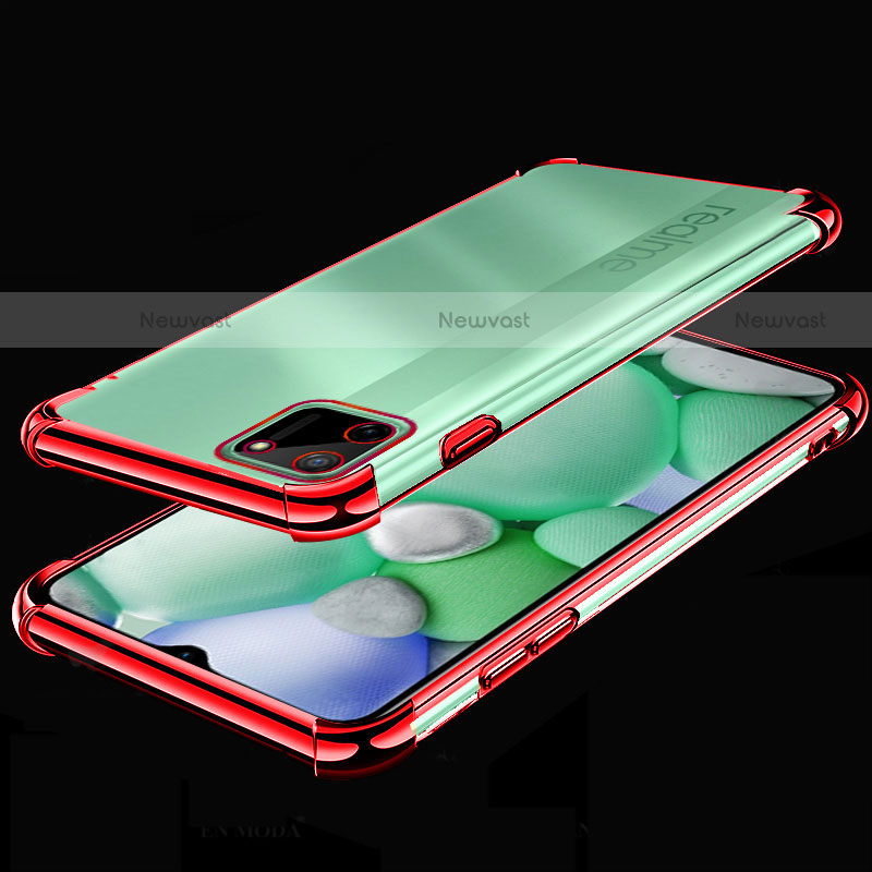 Ultra-thin Transparent TPU Soft Case Cover H01 for Realme C11 Red