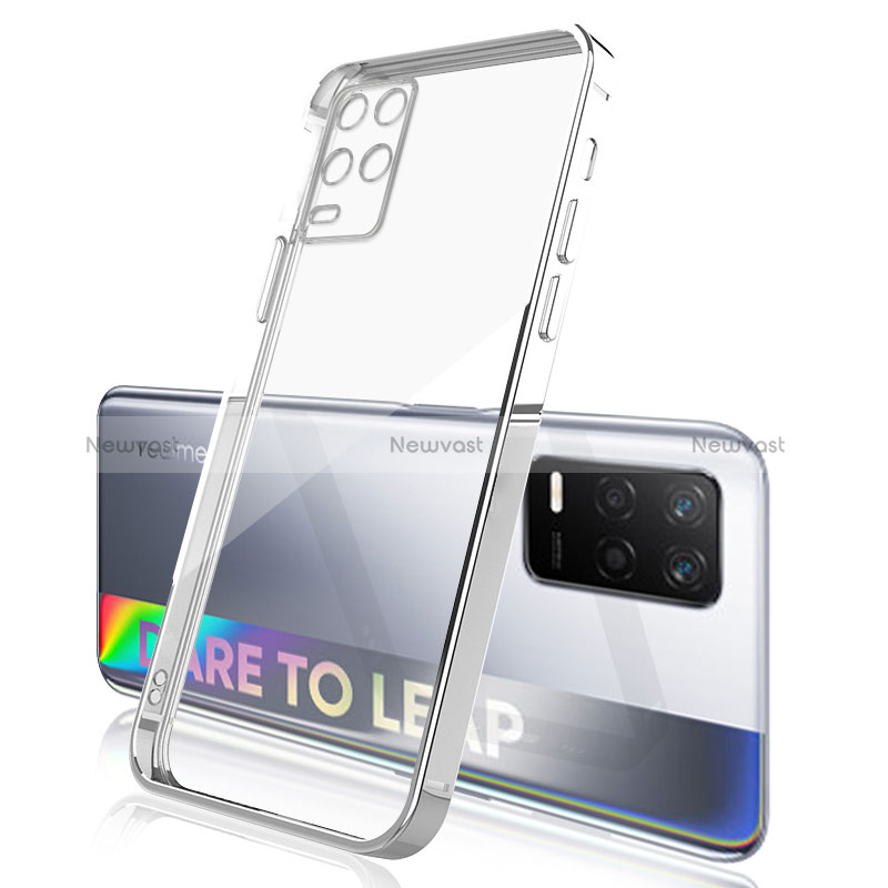 Ultra-thin Transparent TPU Soft Case Cover H01 for Realme Q3i 5G Silver