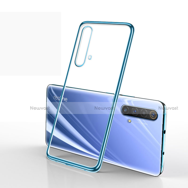 Ultra-thin Transparent TPU Soft Case Cover H01 for Realme X50m 5G Blue