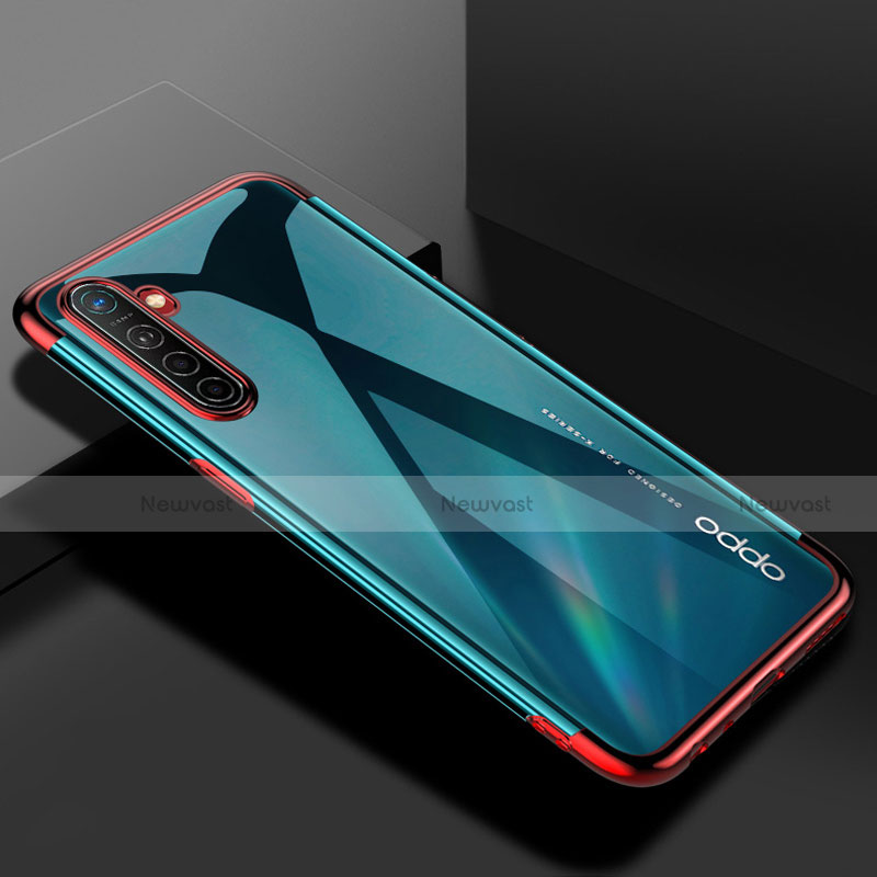 Ultra-thin Transparent TPU Soft Case Cover H01 for Realme XT Red