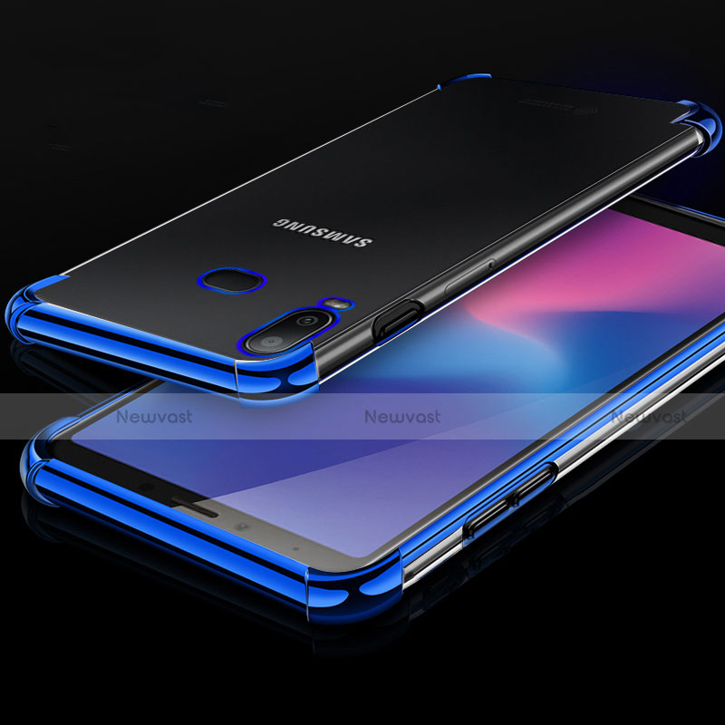 Ultra-thin Transparent TPU Soft Case Cover H01 for Samsung Galaxy A6s Blue