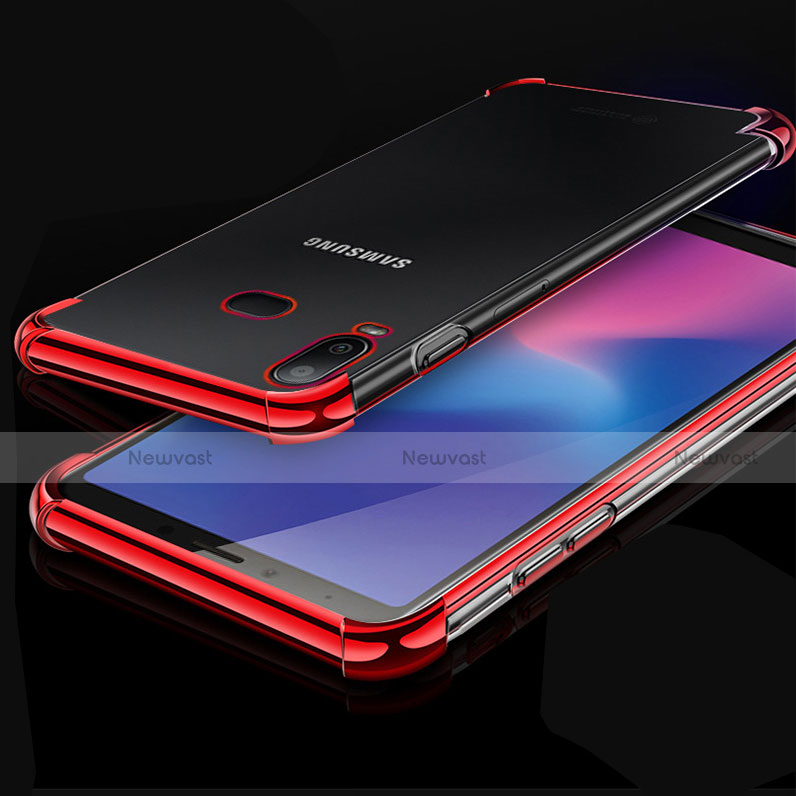 Ultra-thin Transparent TPU Soft Case Cover H01 for Samsung Galaxy A6s Red