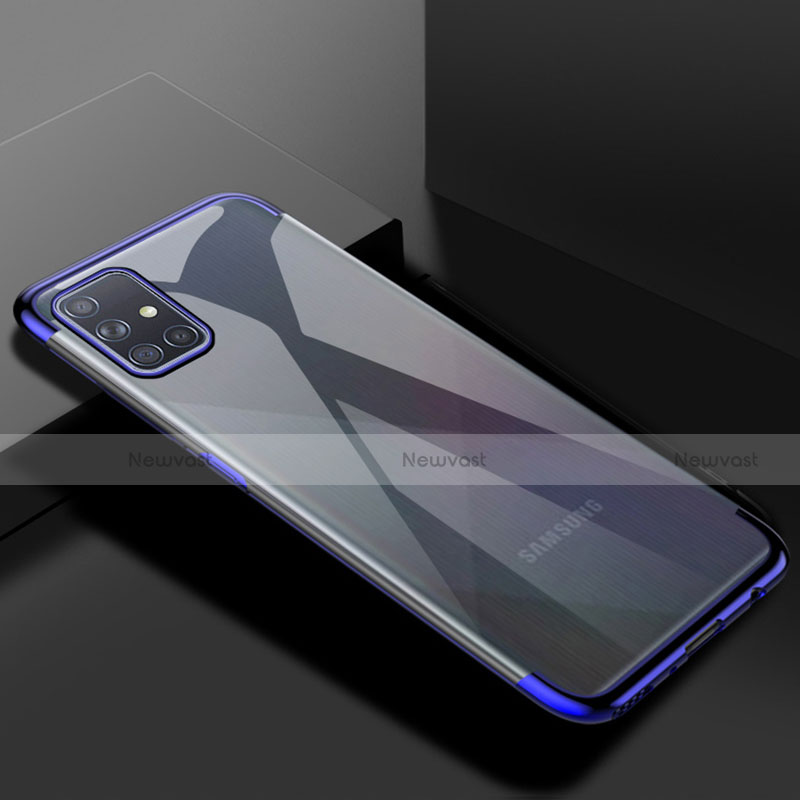 Ultra-thin Transparent TPU Soft Case Cover H01 for Samsung Galaxy A71 5G Blue