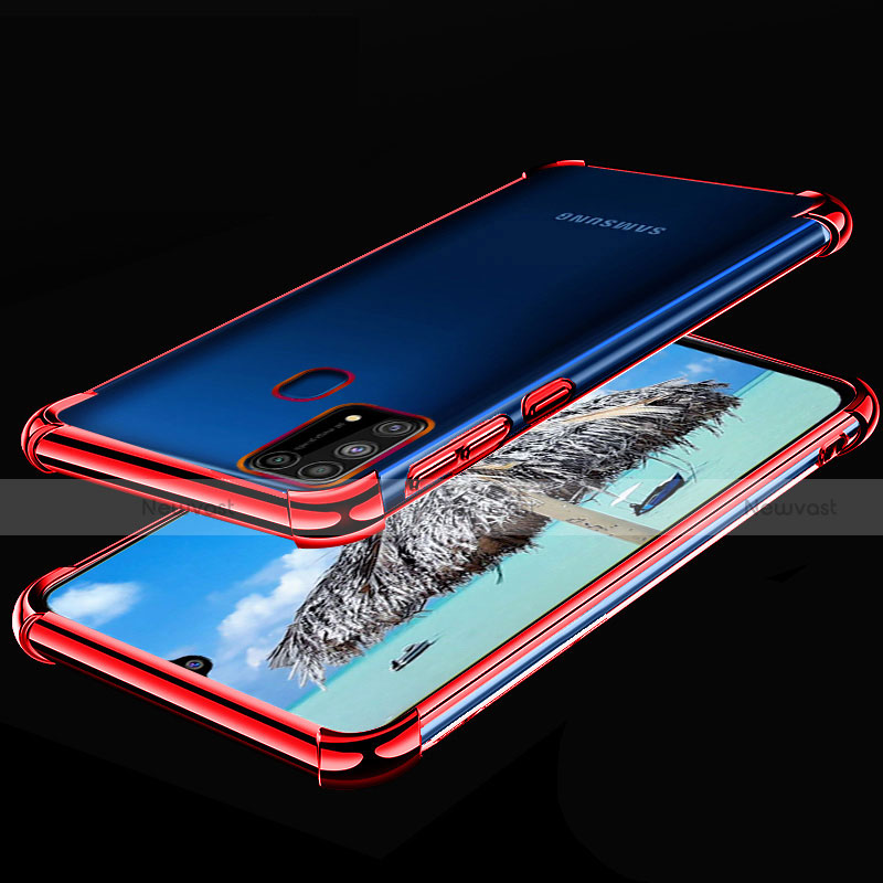 Ultra-thin Transparent TPU Soft Case Cover H01 for Samsung Galaxy M31 Red