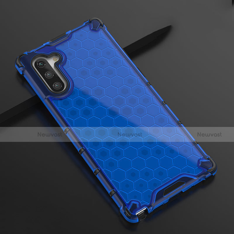 Ultra-thin Transparent TPU Soft Case Cover H01 for Samsung Galaxy Note 10 Blue