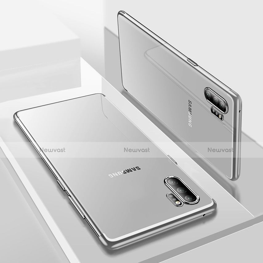 Ultra-thin Transparent TPU Soft Case Cover H01 for Samsung Galaxy Note 10 Plus Silver