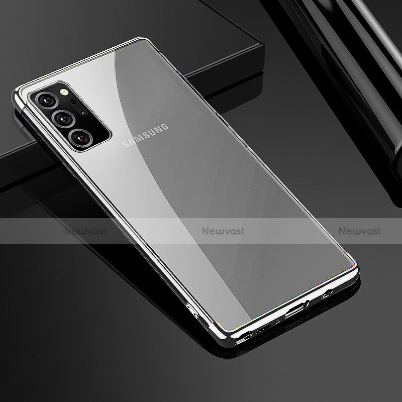 Ultra-thin Transparent TPU Soft Case Cover H01 for Samsung Galaxy Note 20 Ultra 5G Silver