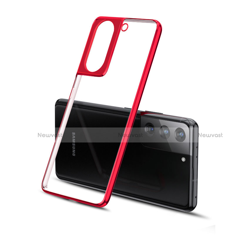 Ultra-thin Transparent TPU Soft Case Cover H01 for Samsung Galaxy S21 Plus 5G Red