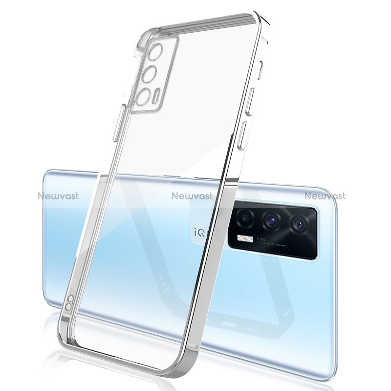 Ultra-thin Transparent TPU Soft Case Cover H01 for Vivo iQOO Neo5 5G Silver