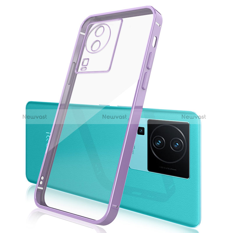 Ultra-thin Transparent TPU Soft Case Cover H01 for Vivo iQOO Neo7 5G Purple